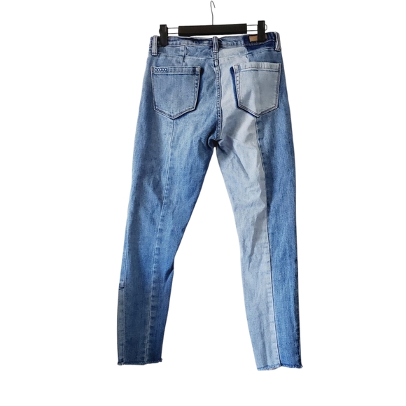 Blank NYC Patchwork High Rise Raw Hem Ankle Jeans 27 - Picture 3 of 7